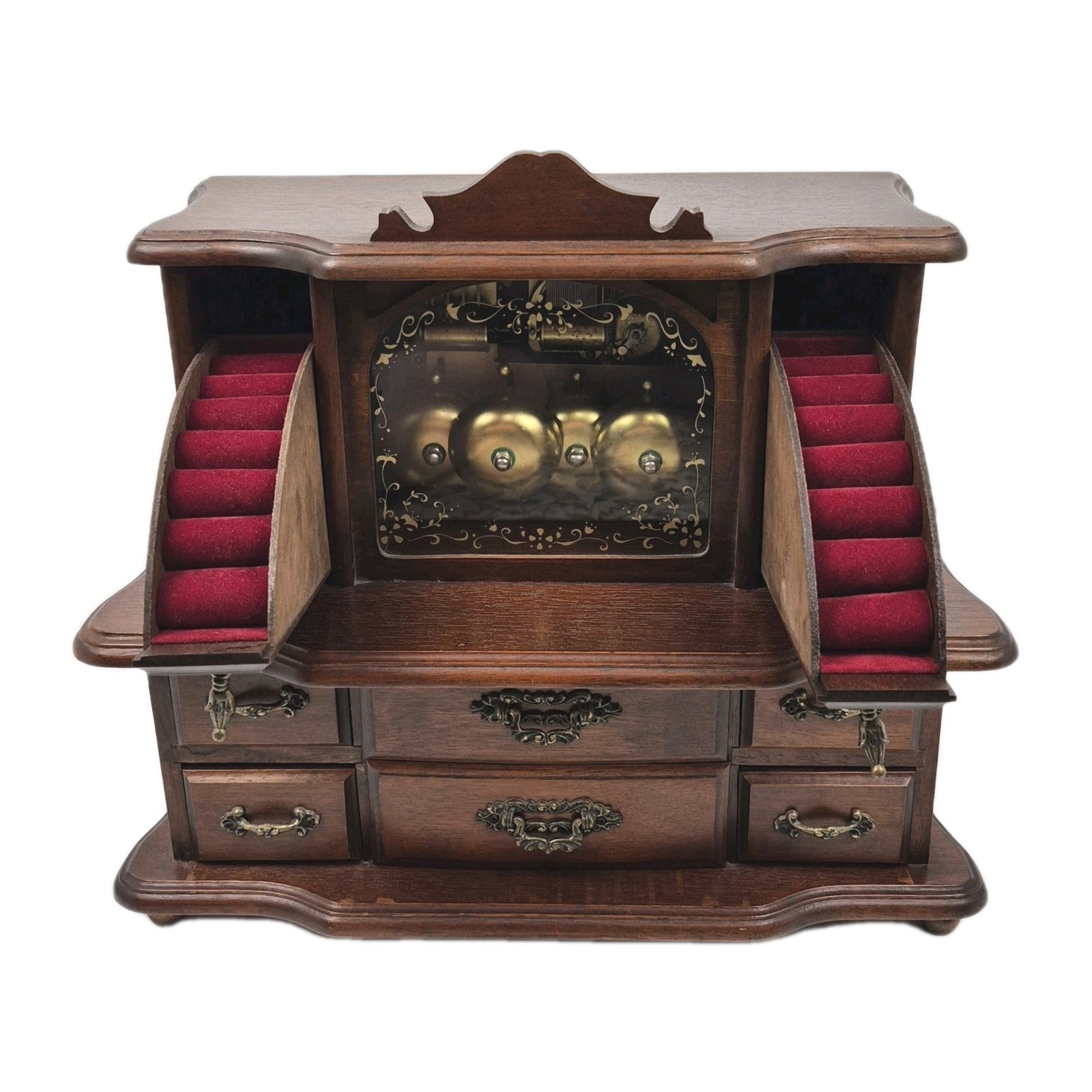 Antique Gorham Musical Jewelry Box With Striking Bells Sankyo Orchestra Orgel