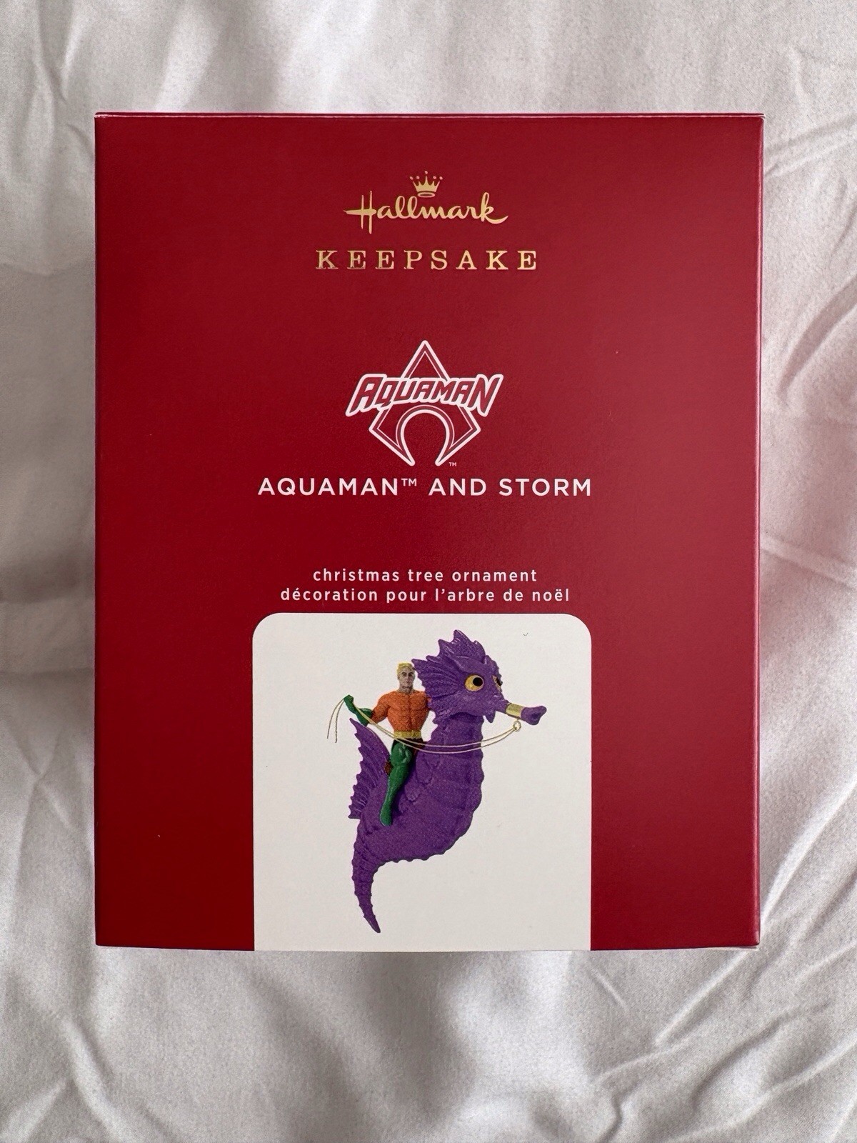 Vtg Hallmark Keepsake Aquaman & Storm Seahorse Christmas Ornament DCU Boxed Swim