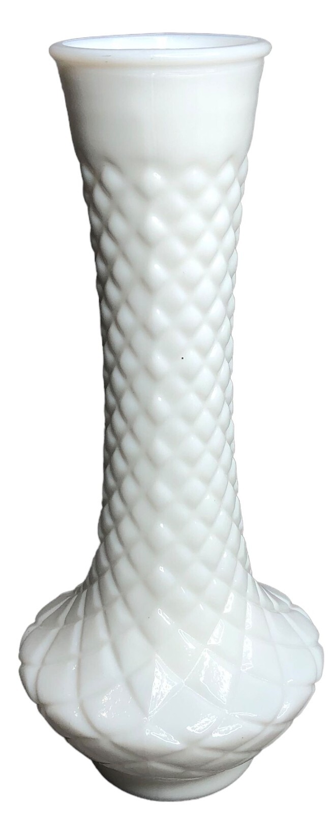 Randall Milk Glass Diamond Quilt Vase 9