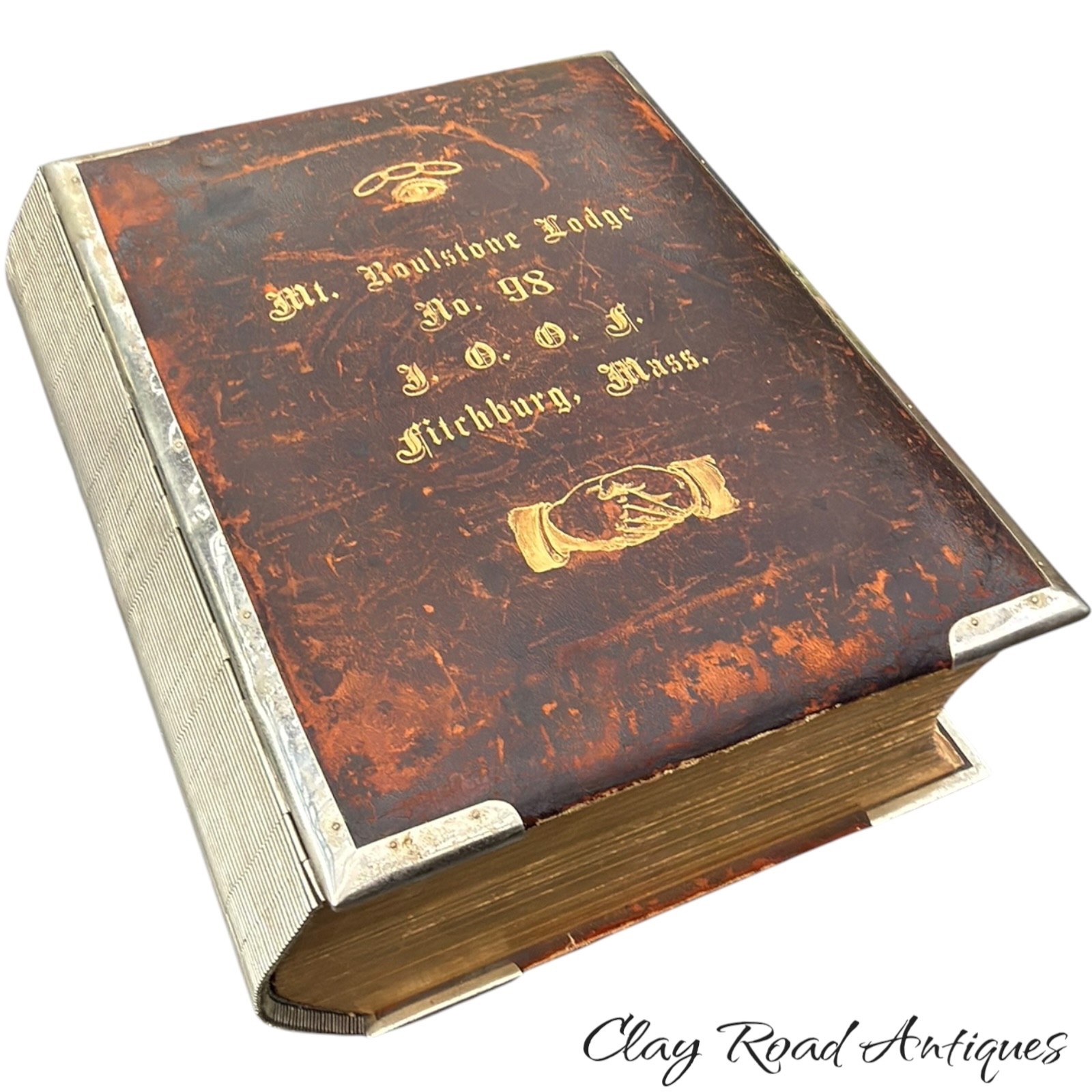 Antique 1896 Master odd fellows photo album civil war vets 200 photos named Mass