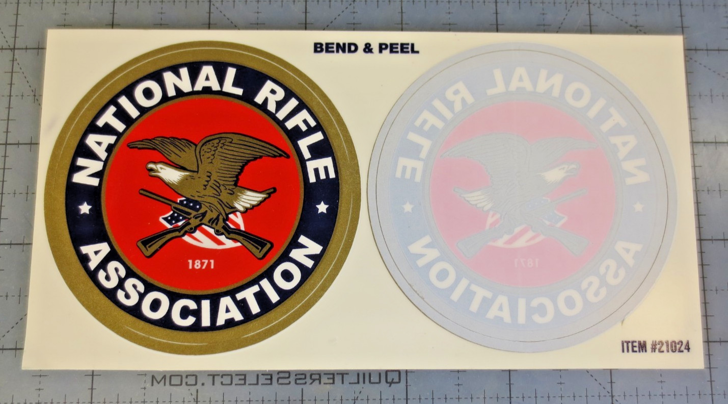 Vintage NATIONAL RIFLE ASSOCIATION Pair of Stickers - Front & Back Sticking
