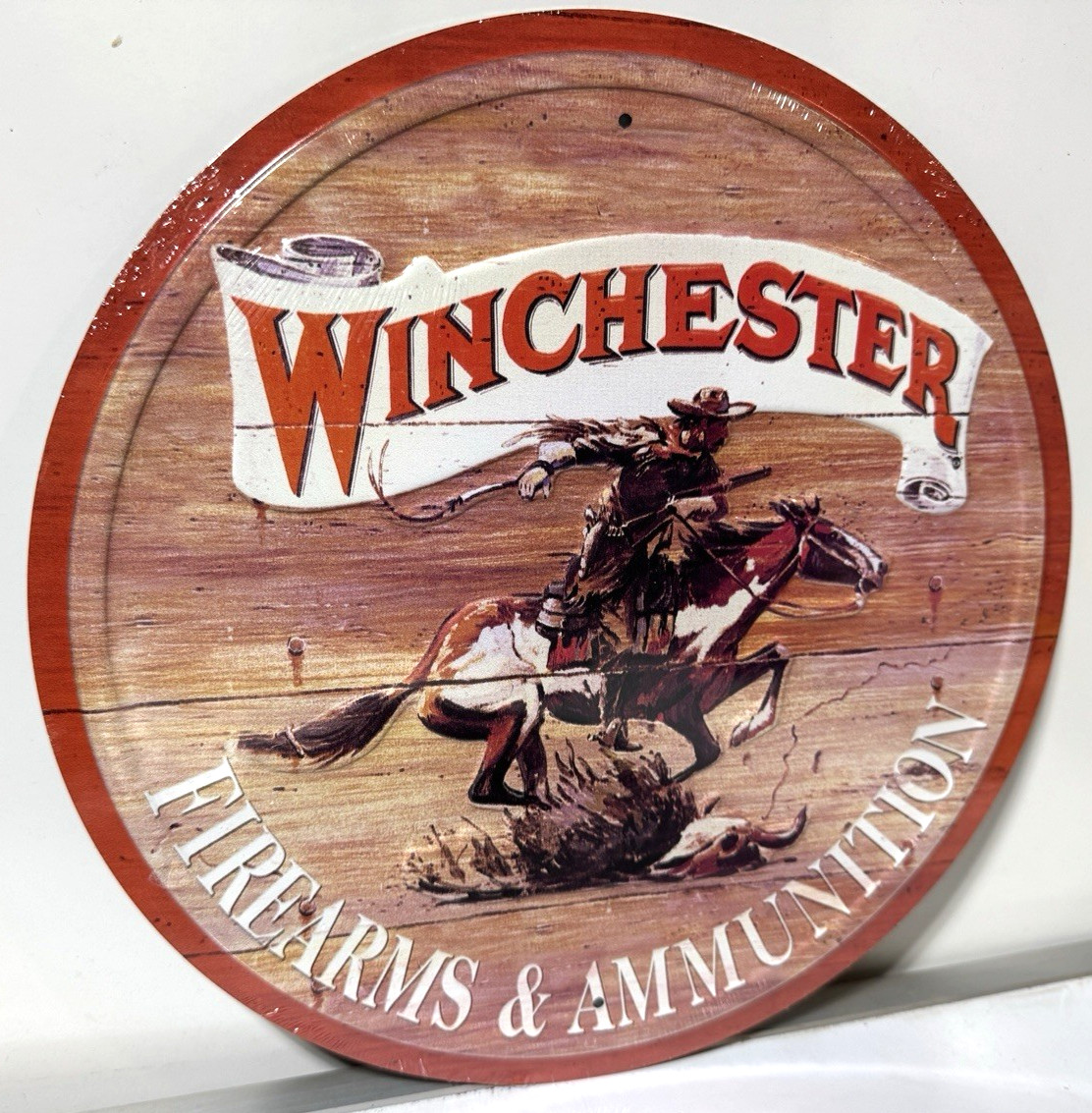 Winchester Express Round FULLY EMBOSSED Sign wall decor 11.75 \ Winchester Express Round FULLY EMBOSSED Sign wall decor 11.75 \