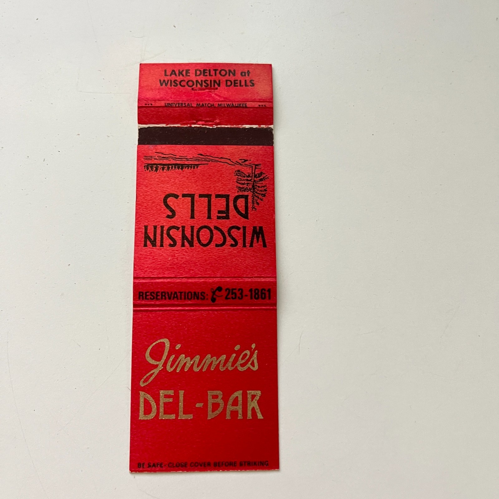 Jimmie\'s Del-Bar Lake Delton Wisconsin Dells Vintage Matchbook Cover TMB78-5