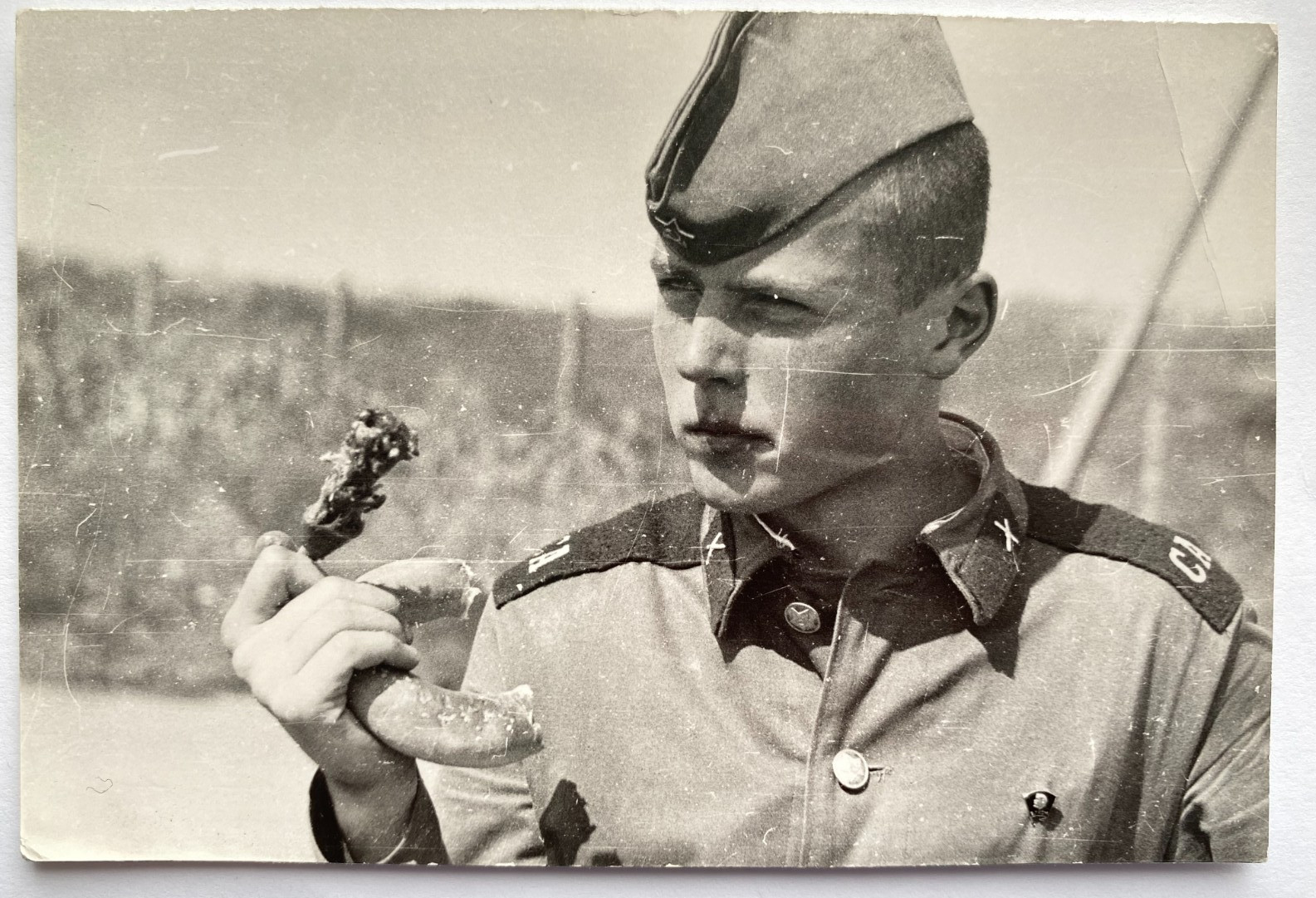 Handsome guy soldier military affectionate young man gay interest Vintage Photo