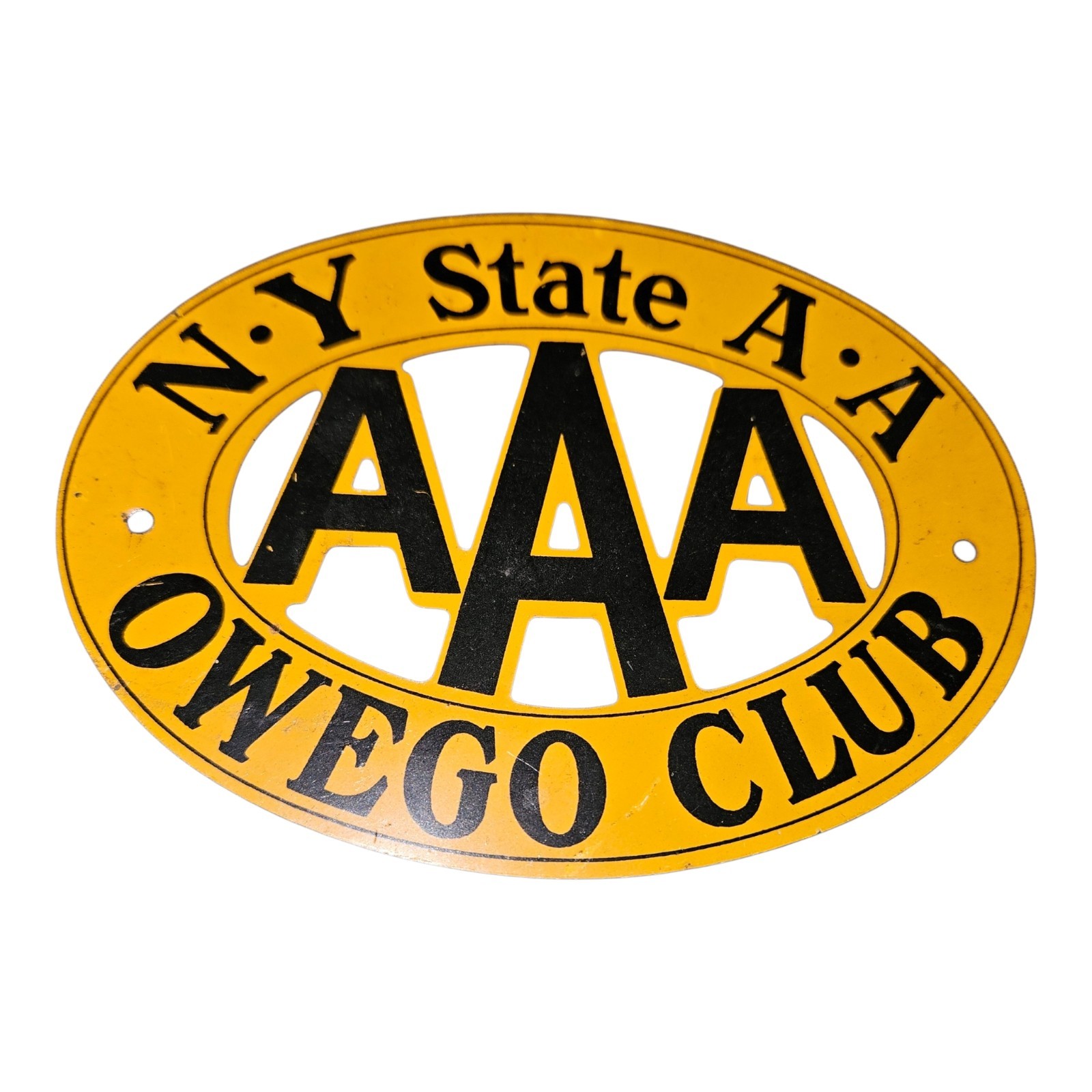 American Auto Association Owego Club New York Porcelain Emblem Plaque Topper