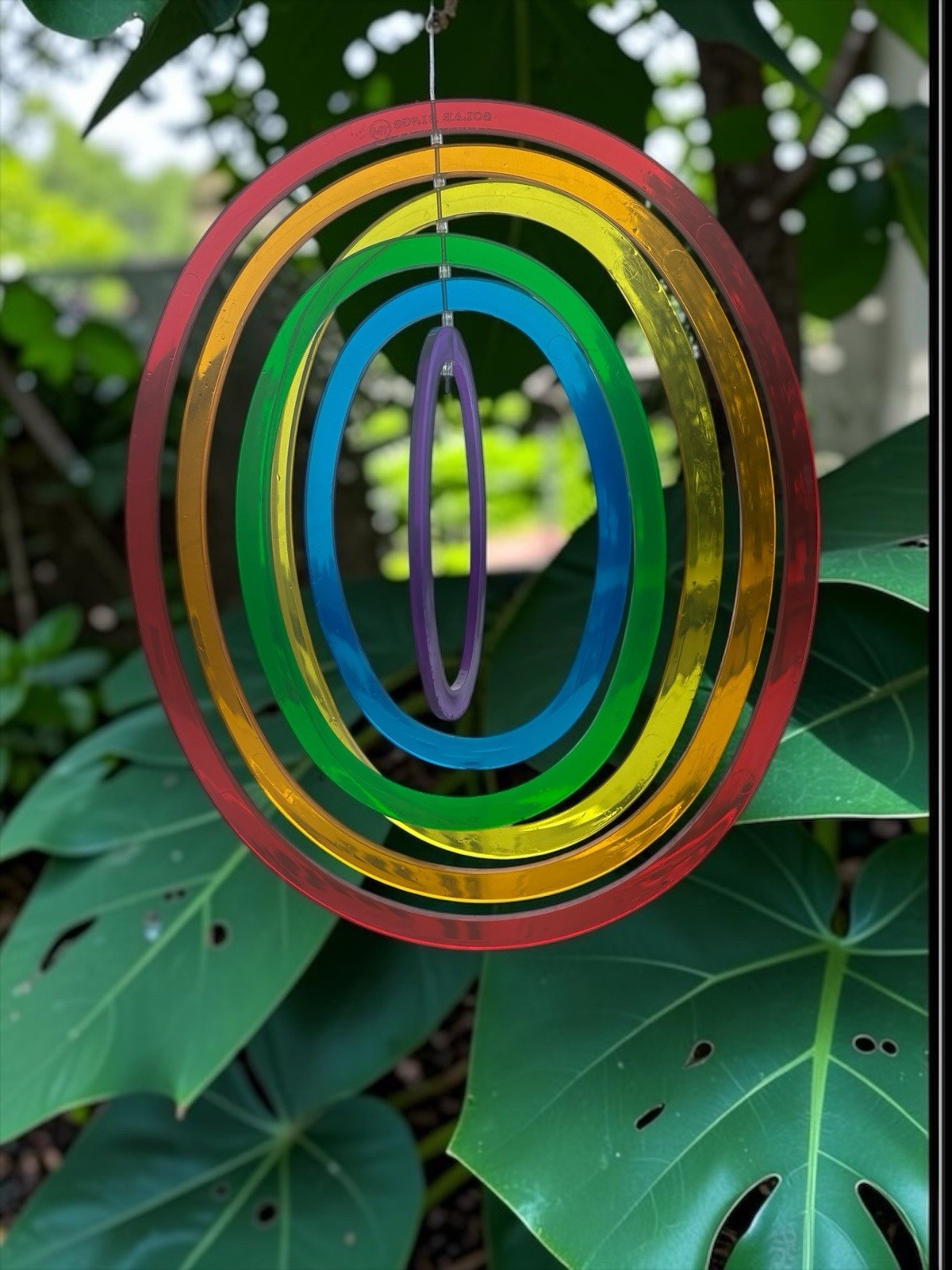 Vintage Rainbow Solar Rings Wind Spinner 14