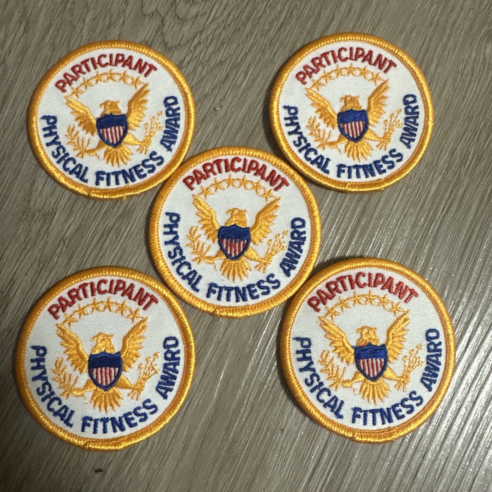 Lot Of 5 Physical Fitness Award Participant Patch 2.5\
