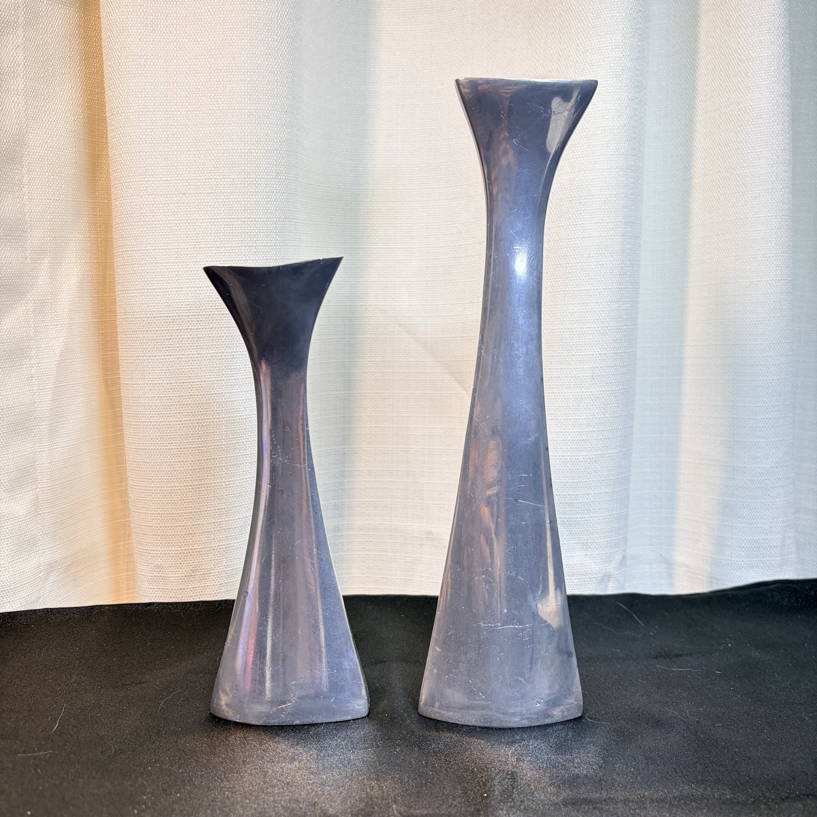 Mcm Candlestick Holders, NAMBE  596 Polished Aluminum