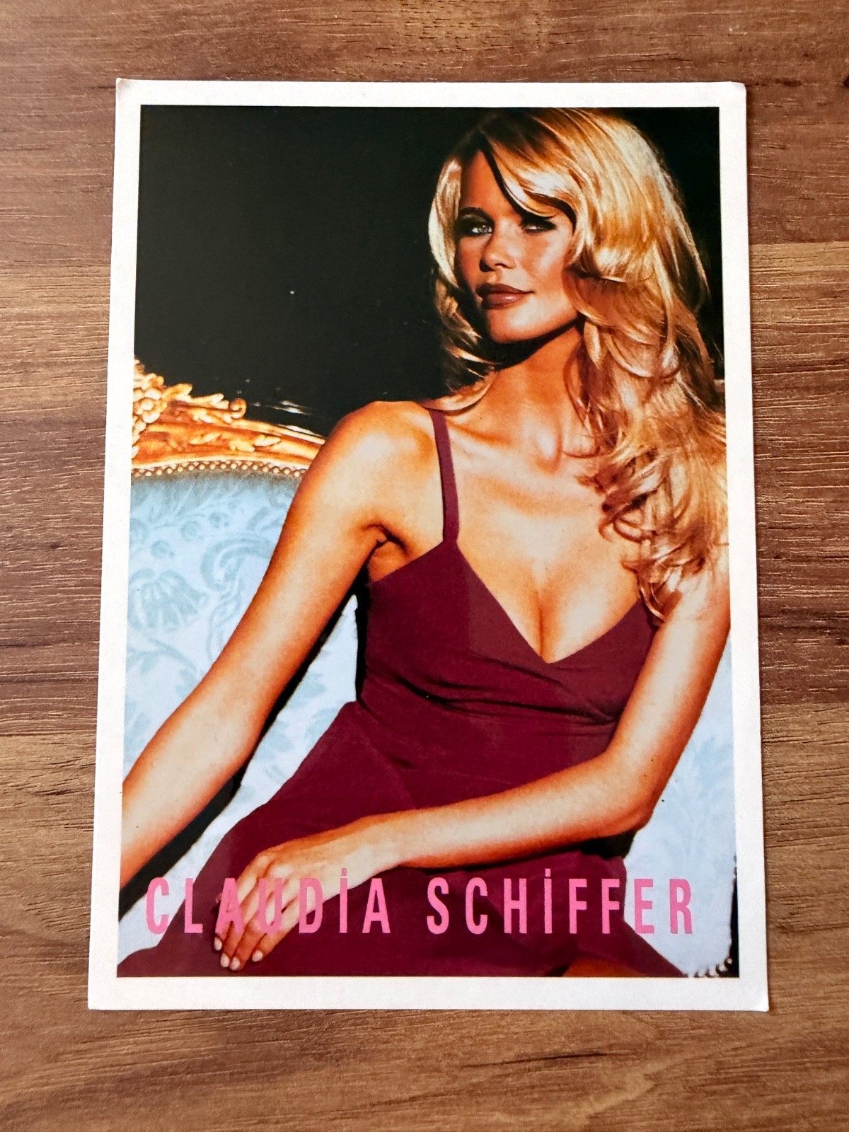 Claudia Schiffer Vintage Turkish Collectible Postcard Rare 1990s Supermodel Claudia Schiffer Vintage Turkish Collectible Postcard Rare 1990s Supermodel