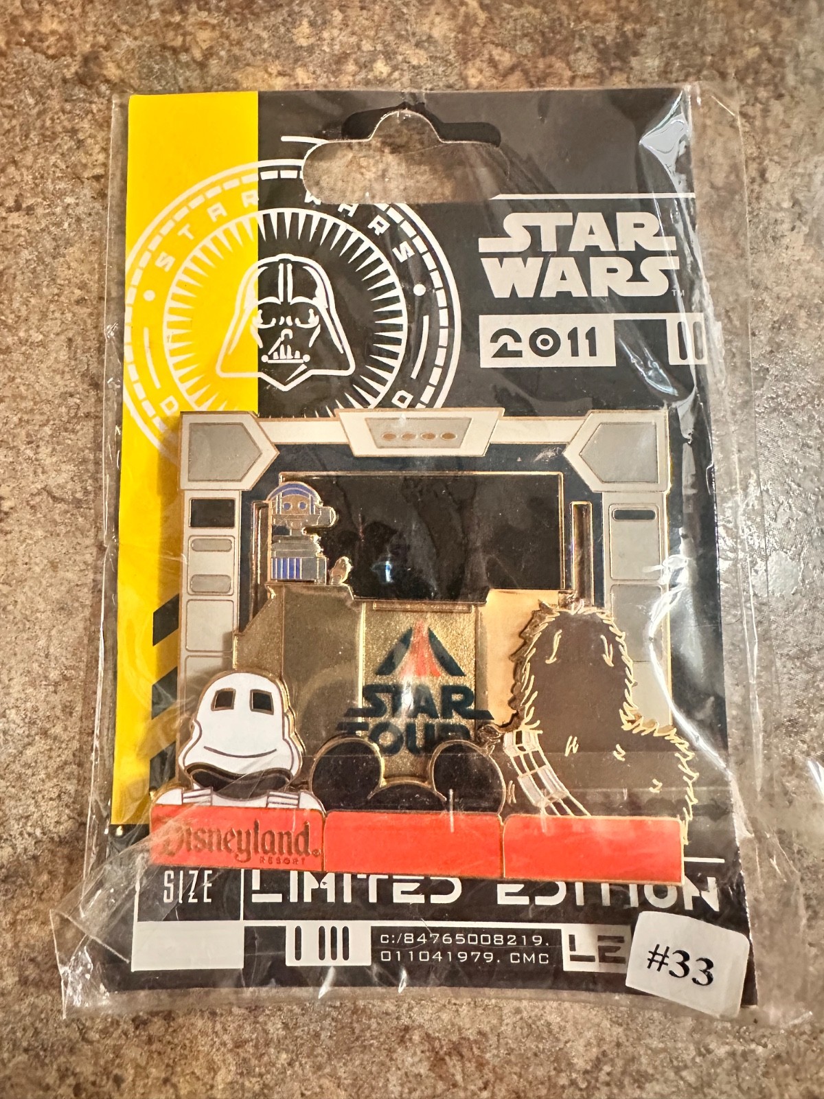 2011 Disneyland Star Tours Limited Edition pin with REAL FILM CELL