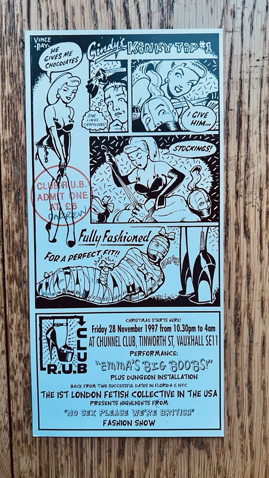Rare Original 1990s London Club Archive: Club R.U.B. 13 Flyers Set By Vince Ray Rare Original 1990s London Club Archive: Club R.U.B. 13 Flyers Set By Vince Ray