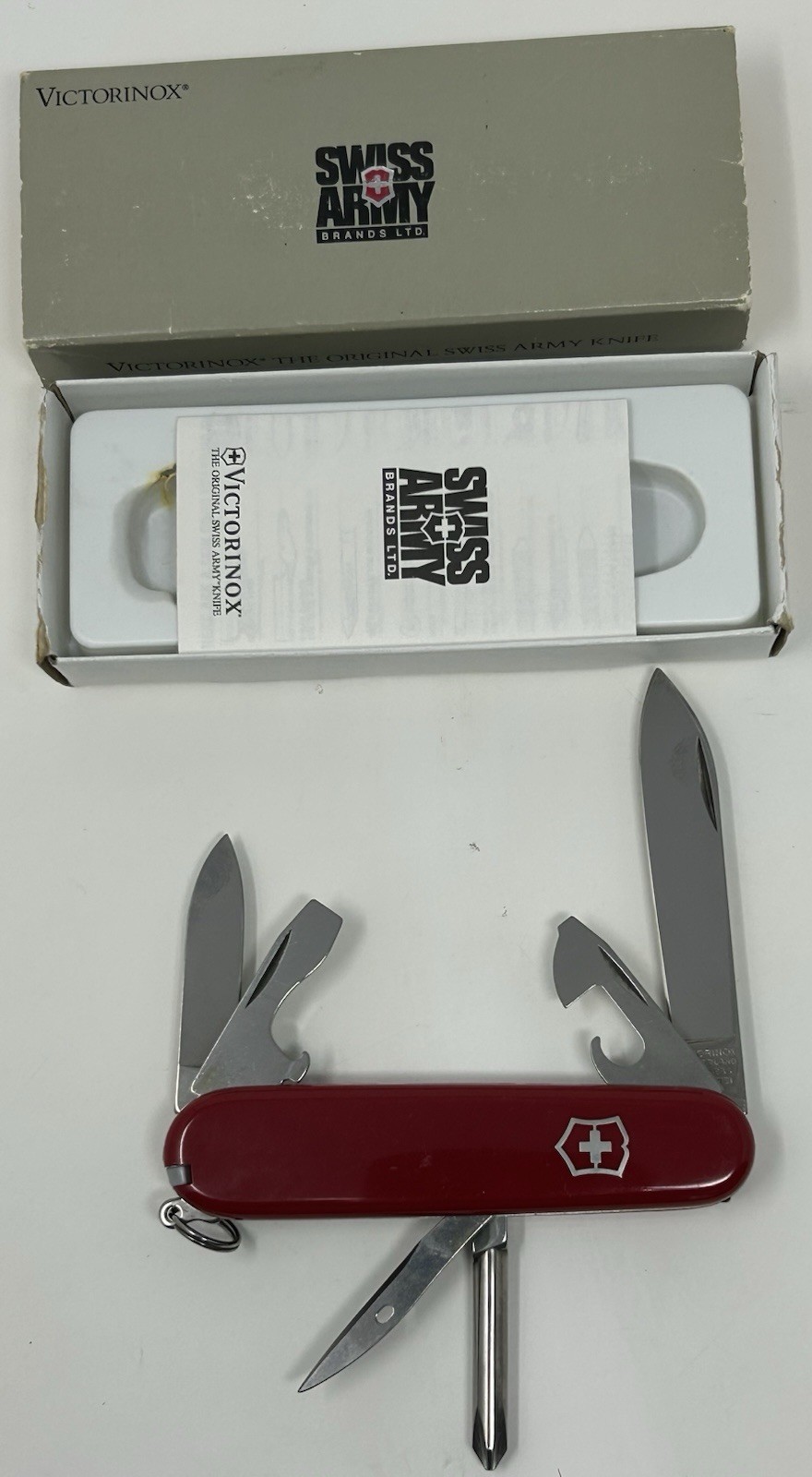 Vintage VICTORINOX TINKER RED 53101 Swiss Army Knife 91 mm NOS NIB BA18