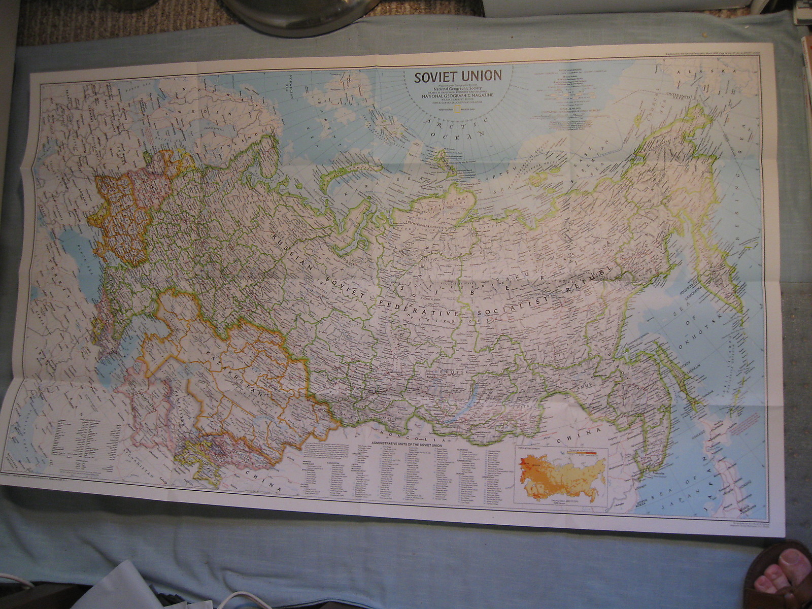 SOVIET UNION RUSSIA USSR MAP National Geographic March 1990 1000 Years Expansion