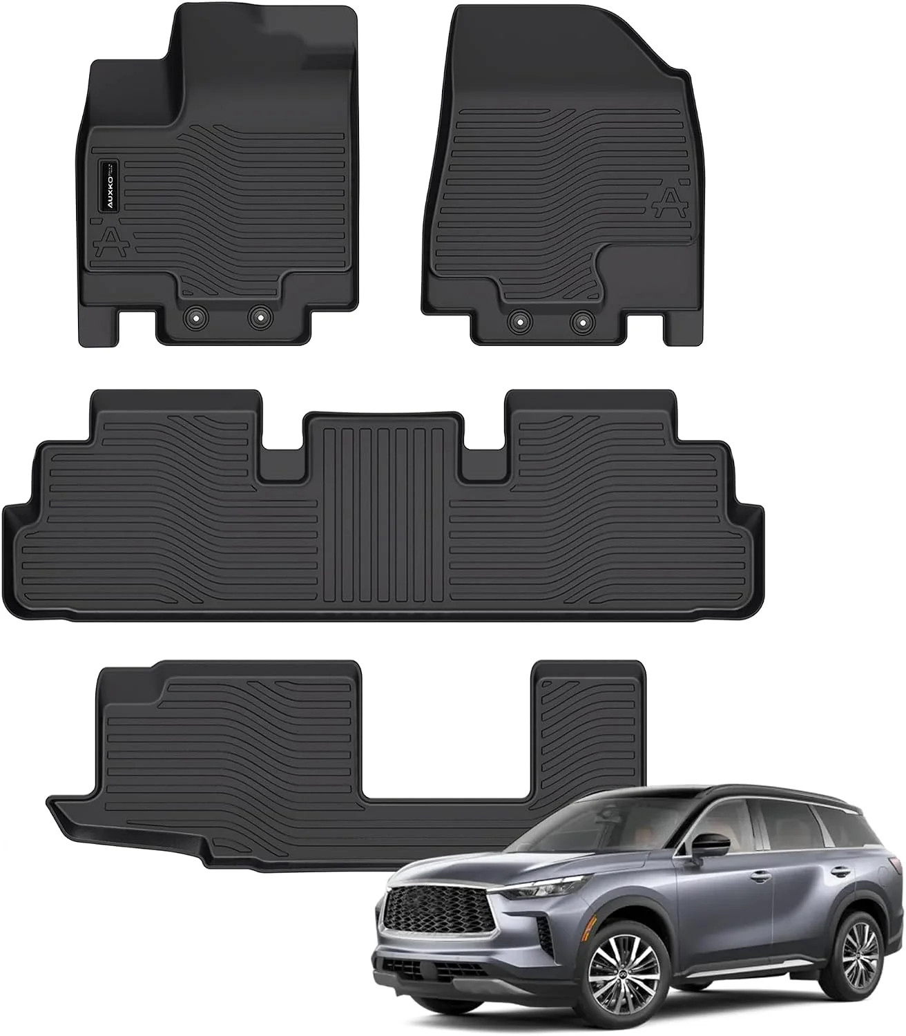 All Weather Floor Mats for 2022-2026 Nissan Pathfinder 8 Seat | for Infiniti QX6