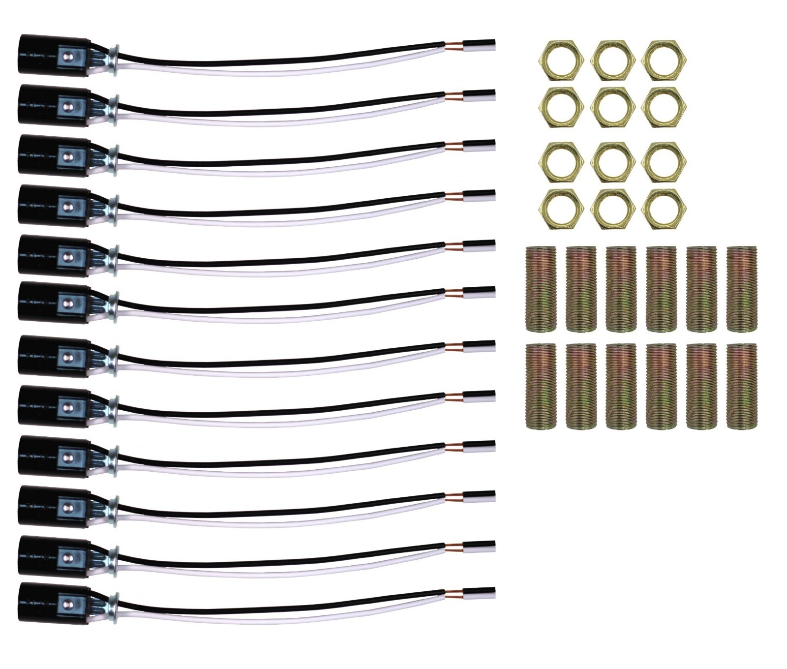 12 Pack Candelabra Bulb Sockets, E12 Lamp Holder Light Socket, 6\
