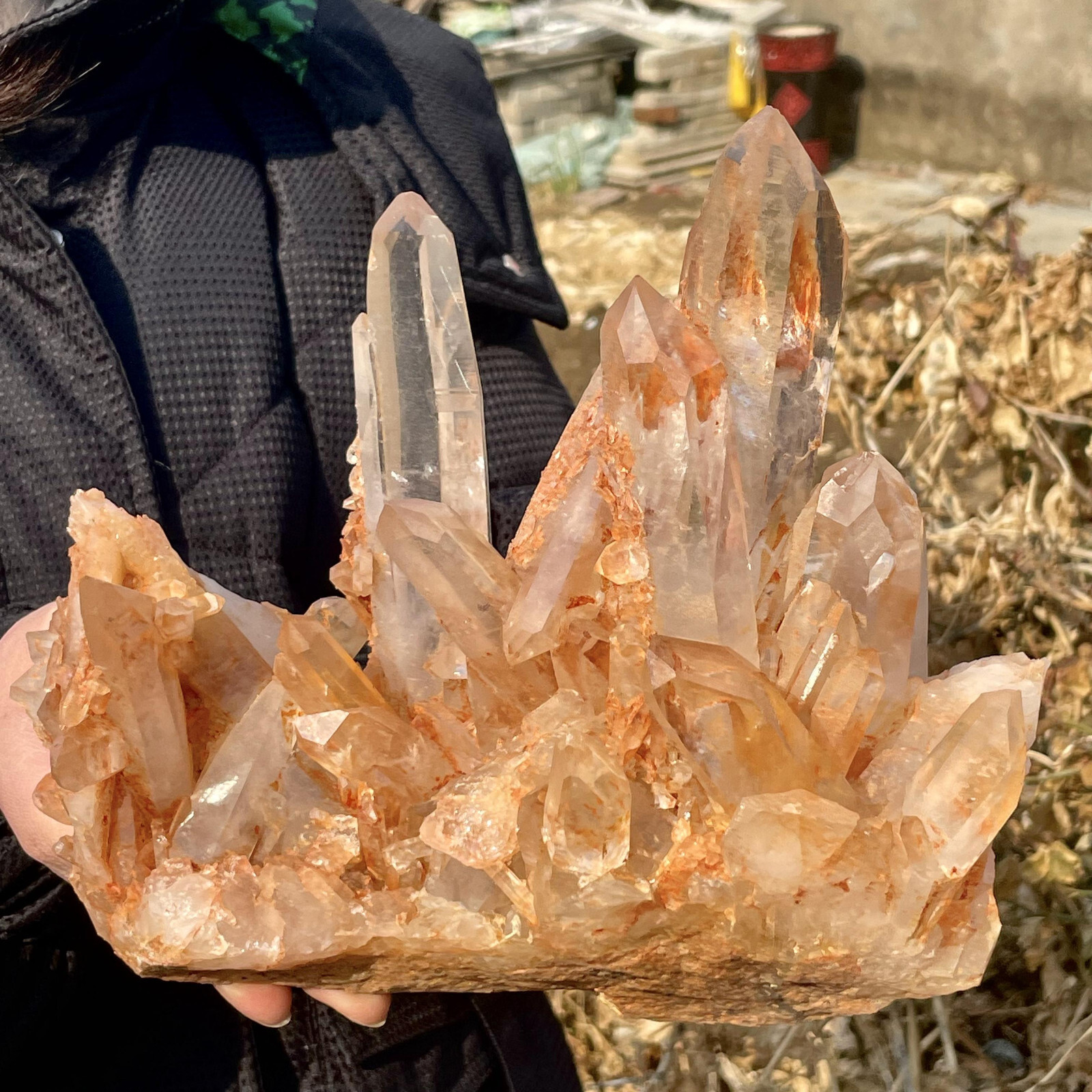 7.38LB A+++Large Natural white Crystal Himalayan quartz cluster /mineralsls