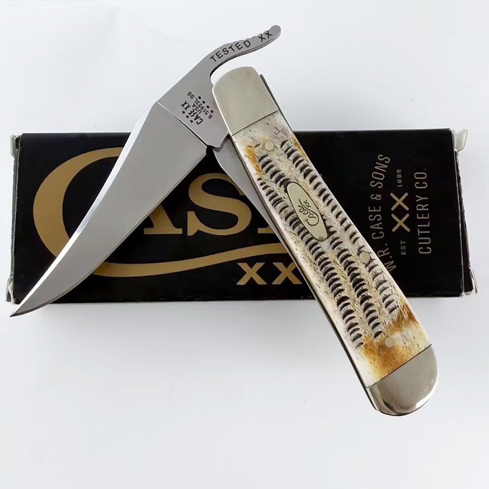 New Case xx Russlock 6.5 BoneStag Russlock Honey and Amber 65303 Pocket Knife