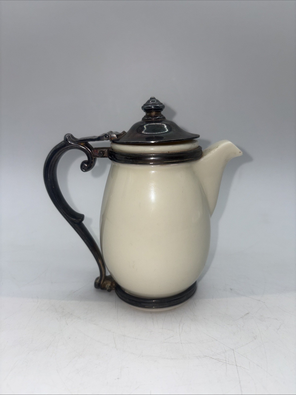 RARE 1920s Lenox Hotel Teapot W/ Reed & Barton Lid Grace Line 6” Vintage