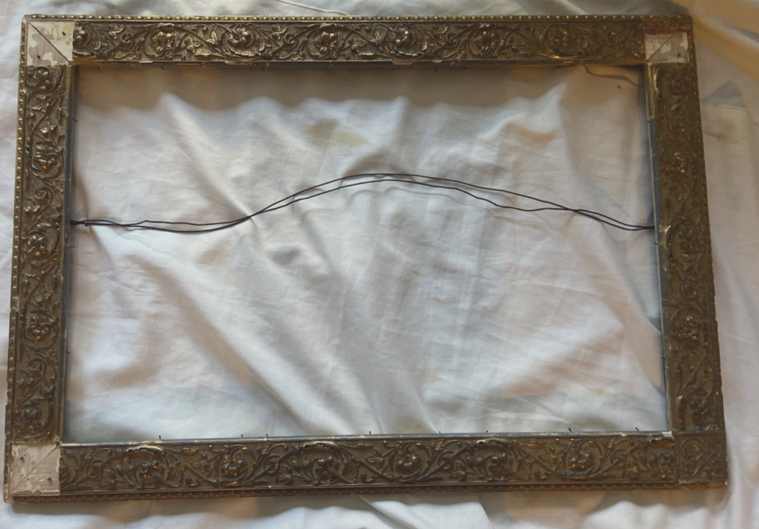 LATE 19TH CENTURY GOLD GILT WOOD FRAME AS IS  - FIT  18.5