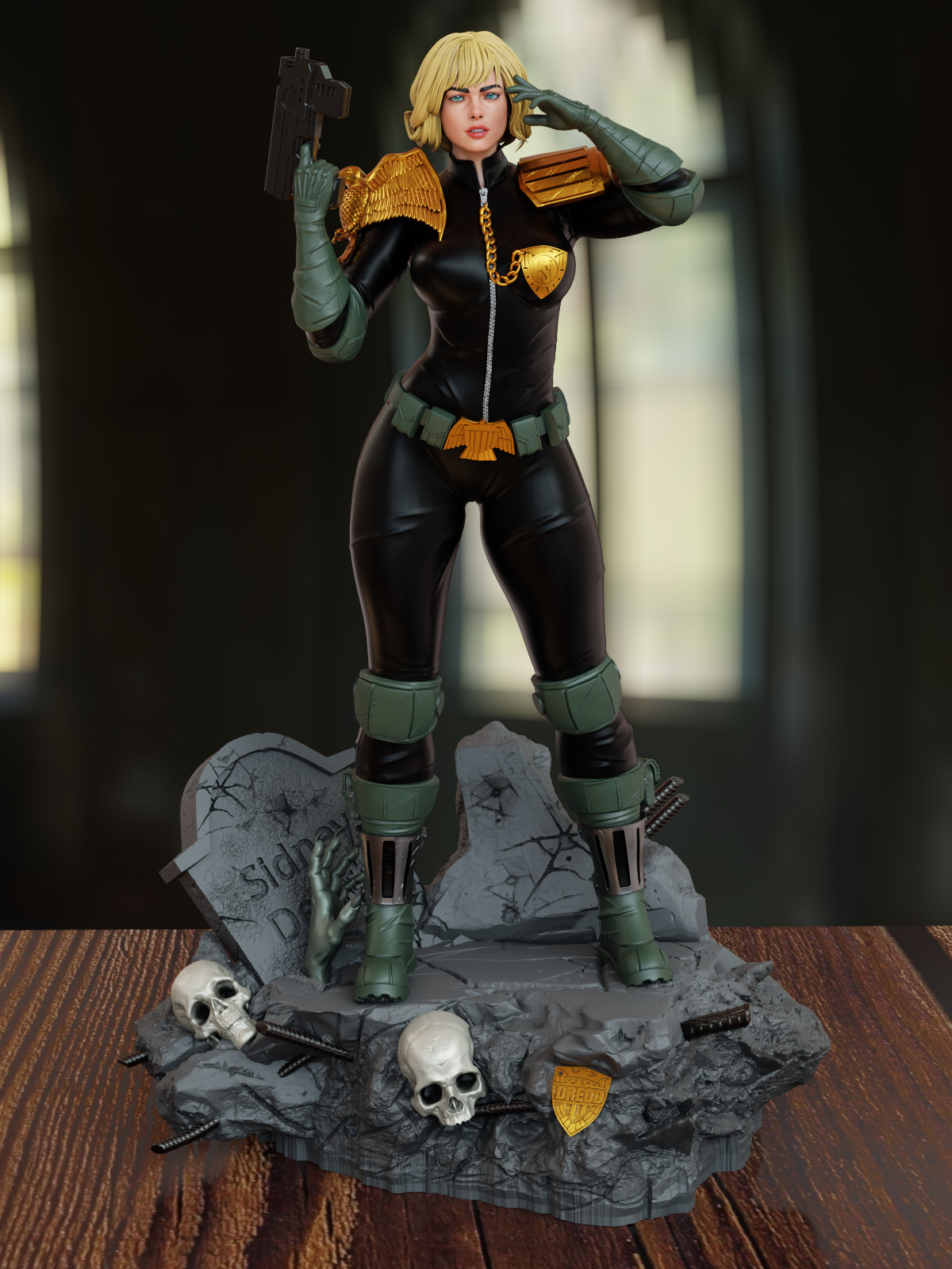 1:6 Judge Anderson Dredd Fan Art UNPAINTED Resin Garage Kit