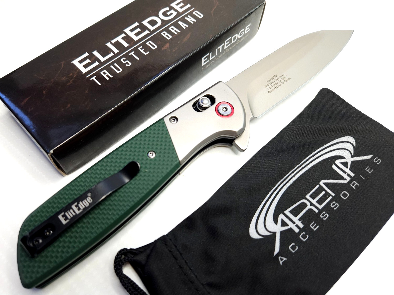 G10 Crossbar Lock Pocket Knife Flipper Blade Green Ambidextrous Lefty-Friendly G10 Crossbar Lock Pocket Knife Flipper Blade Green Ambidextrous Lefty-Friendly