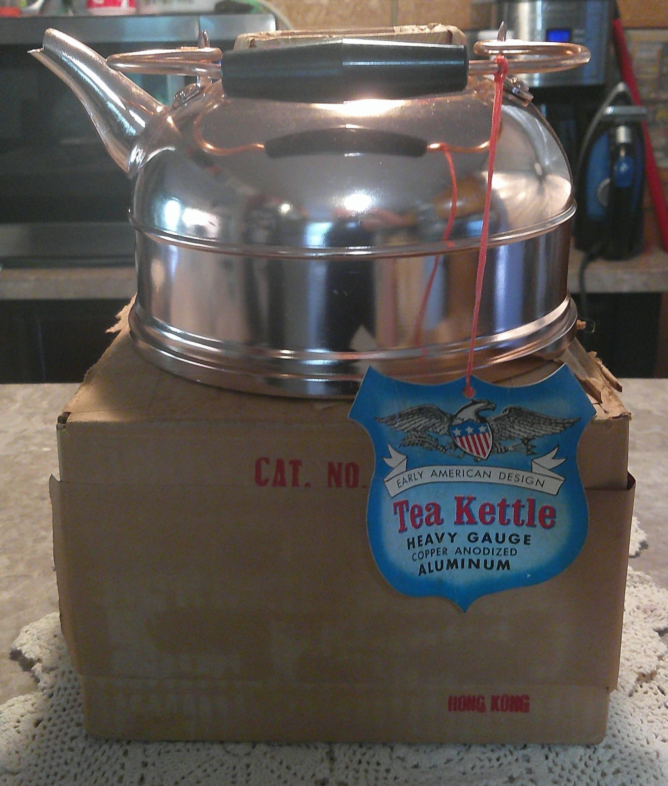 Vintage 1950s Copper Anodized Aluminum Tea Kettle NOS MIB Mid Century Vintage 1950s Copper Anodized Aluminum Tea Kettle NOS MIB Mid Century