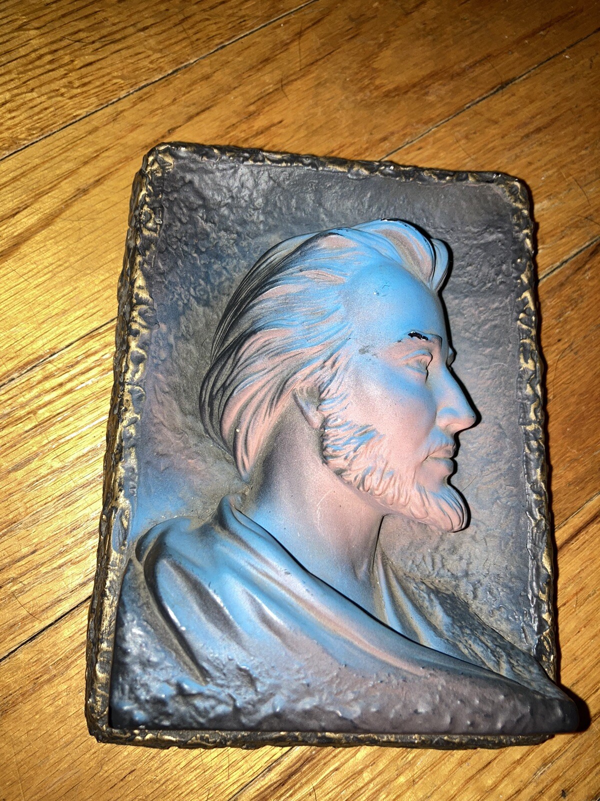 1964 JESUS Wall Plaque Chalk Ware 3D Relief - Victor Creative Arts Messiah Vntg