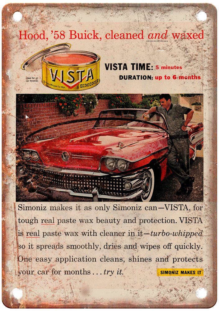 1958 Vintage Vista Auto Ad Retro Look Reproduction Metal Sign A13642 1958 Vintage Vista Auto Ad Retro Look Reproduction Metal Sign A13642