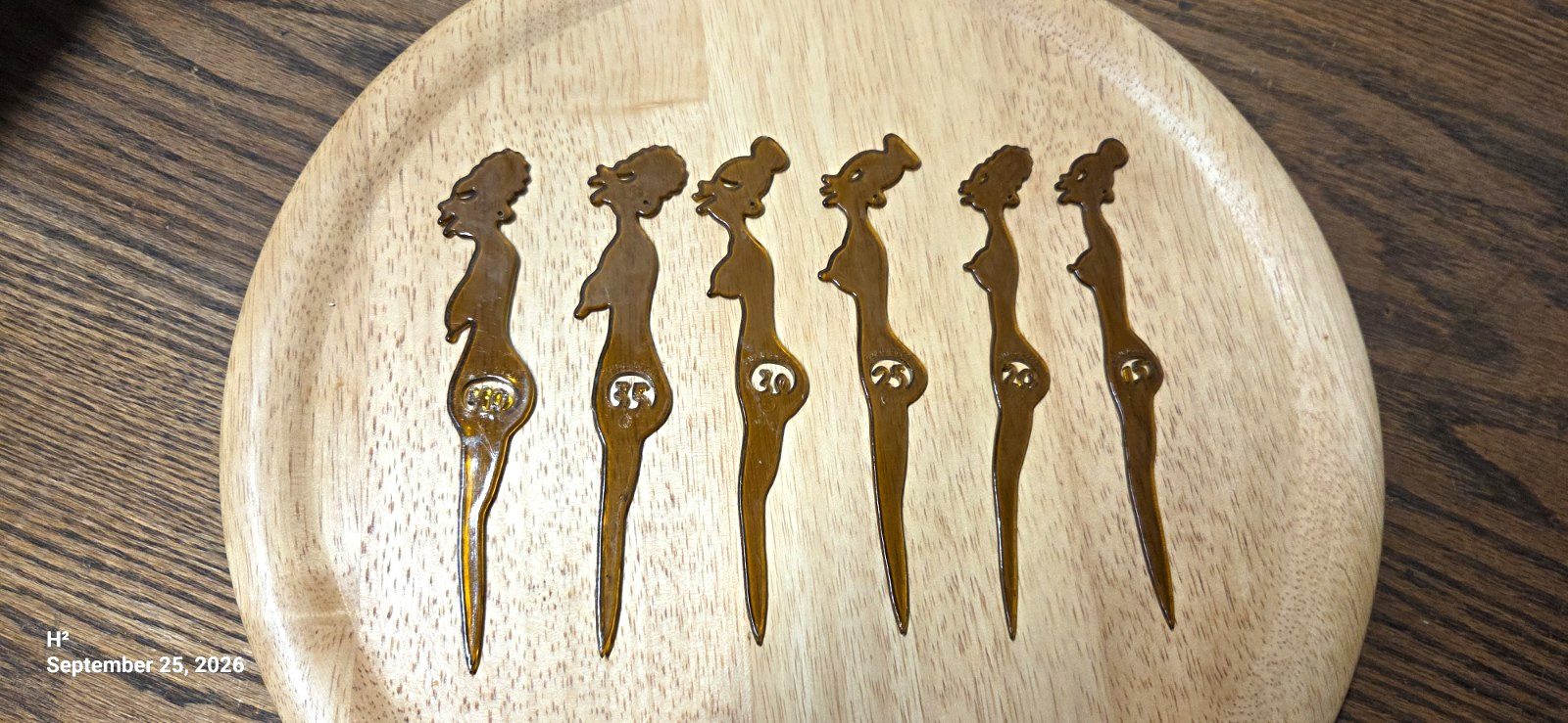 Vintage 1950s Zulu Lulu Cocktail Picks - 6 - Mid Century Tiki Bar Novelty Sticks