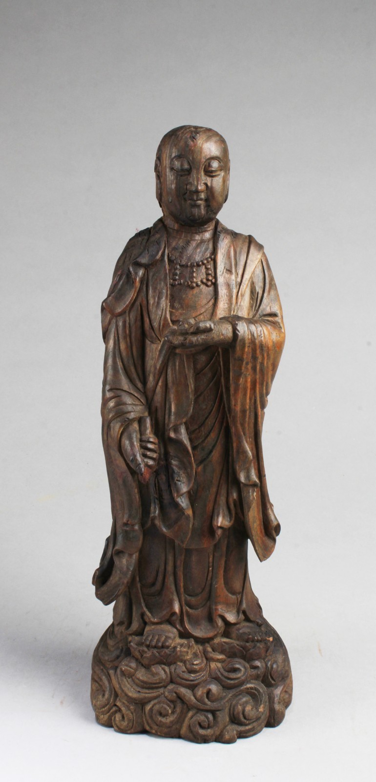 A Hand Crafted Hardwood Buddha Statue A Hand Crafted Hardwood Buddha Statue