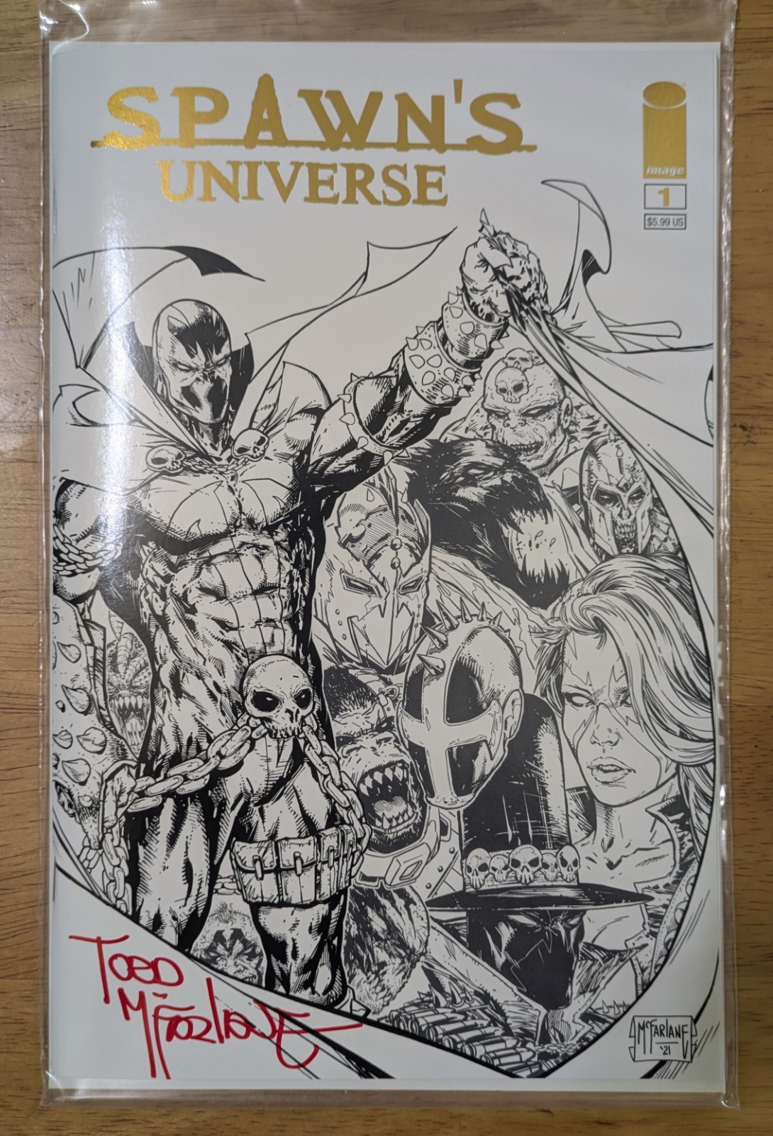 Spawn’s Universe #1 - Todd MCFARLANE Exclusive GOLD FOIL Variant - SIGNED B/W