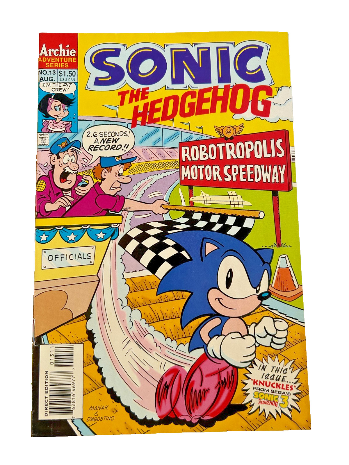 SONIC The HEDGEHOG #13 - August 1994 - KEY Issue - 1st appearance of KNUCKLES