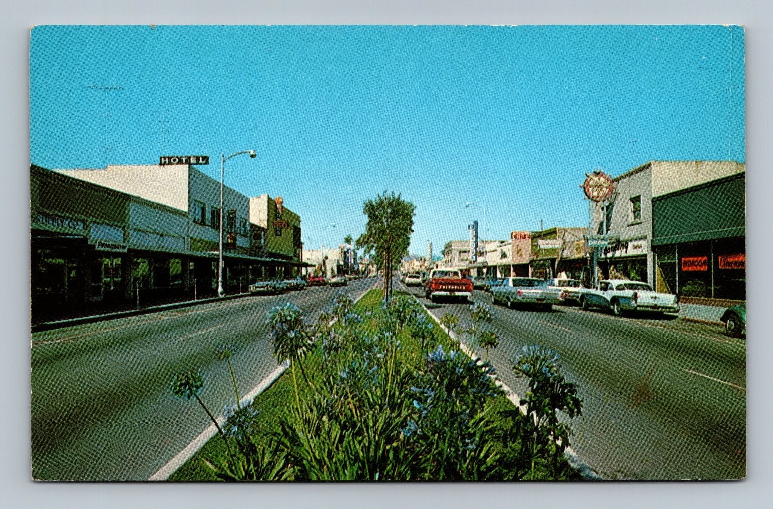 Vintage Escondido California Downtown Street Scene Postcard by Darby Vintage Escondido California Downtown Street Scene Postcard by Darby