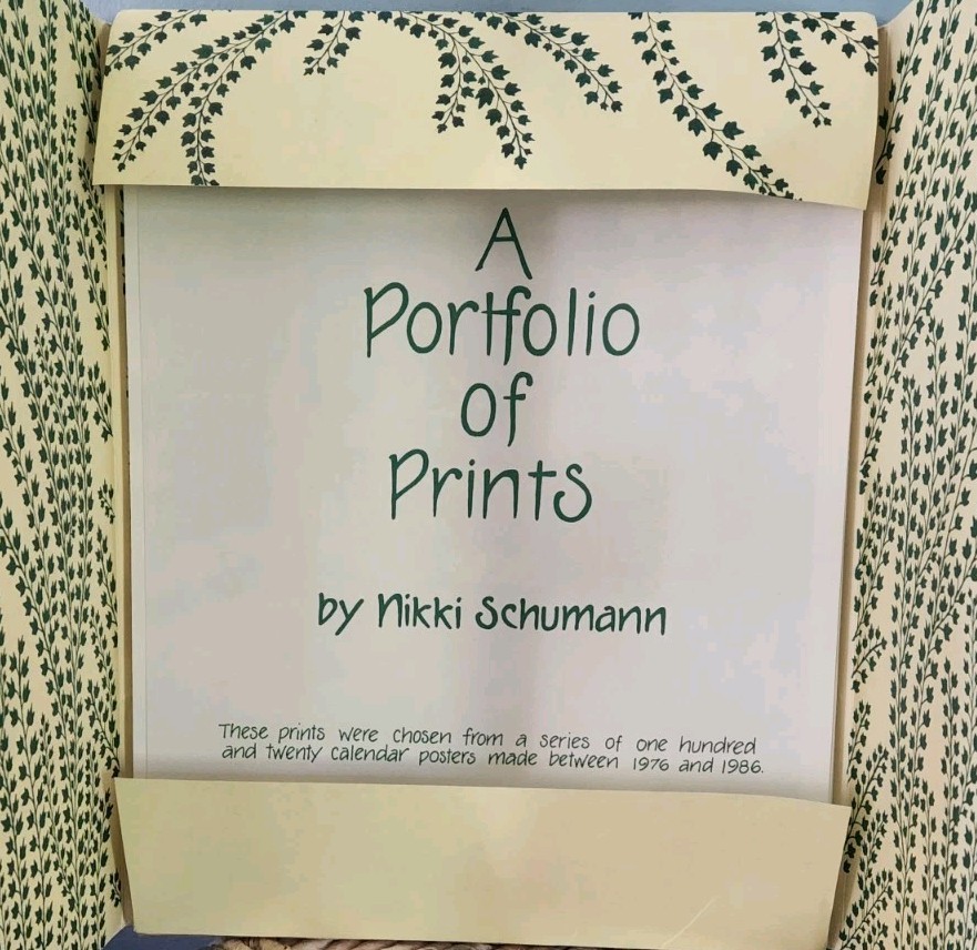 Vtg Nikki Schumann Poster Print Portfolio 1986 20 Prints Folk Art 14\