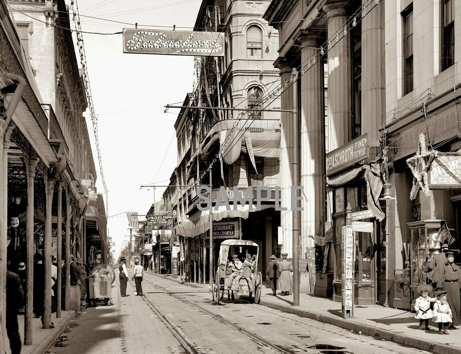 1906 NEW ORLEANS Street Scene ROYAL ST. 8.5x11 PHOTO