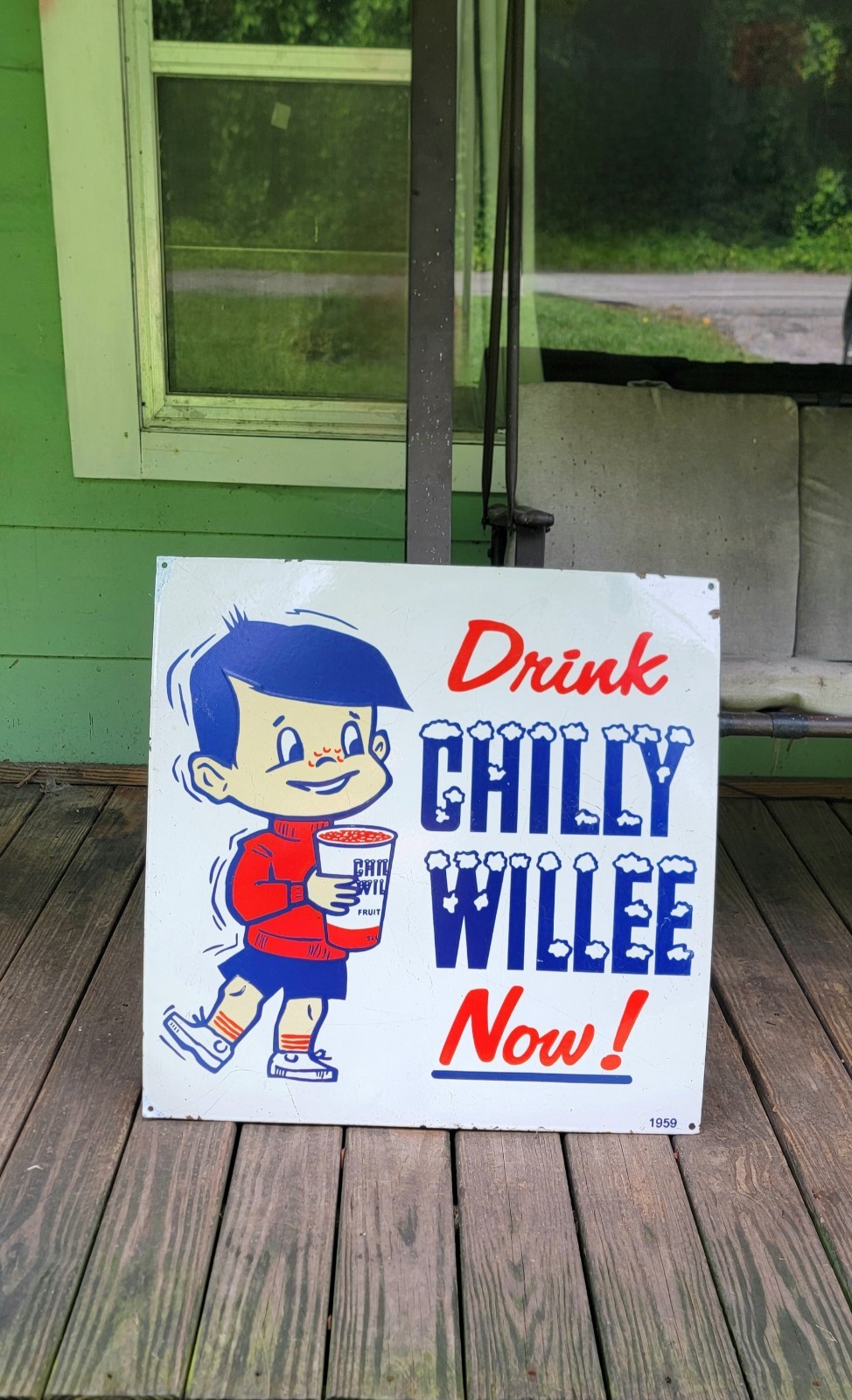 Drink Chilly Willee Porcelain Sign