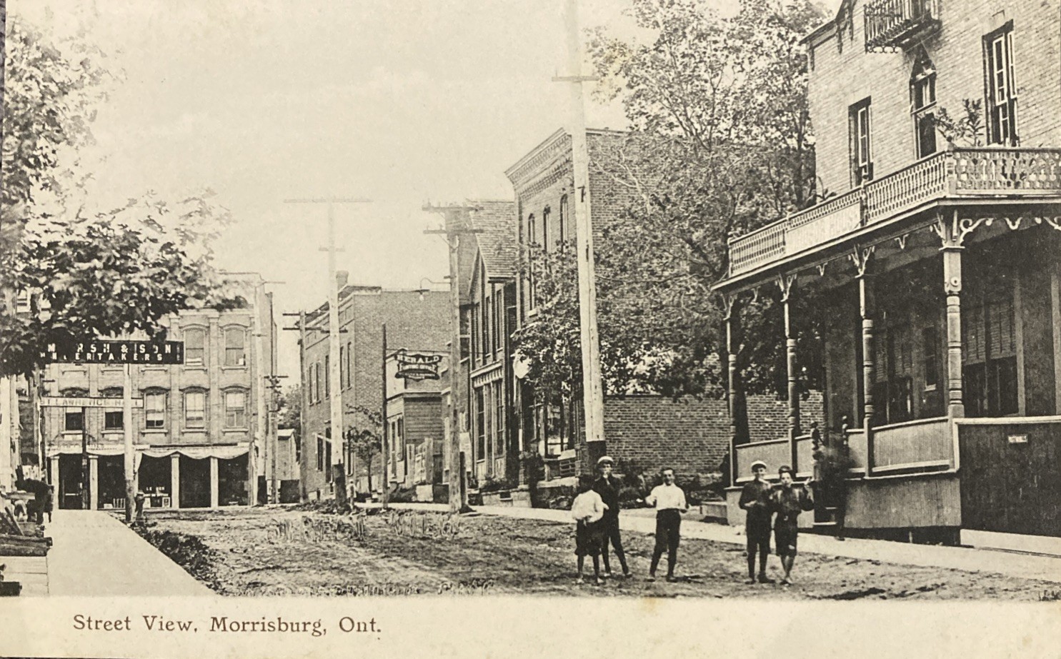c1910 Morrisburg Ontario Canad Street View Postcard St Lawrence Hall & More c1910 Morrisburg Ontario Canad Street View Postcard St Lawrence Hall & More