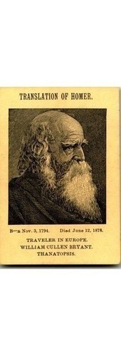 William Cullen Bryant Card - Poet Journalist & Homer Translator - 1800s Era