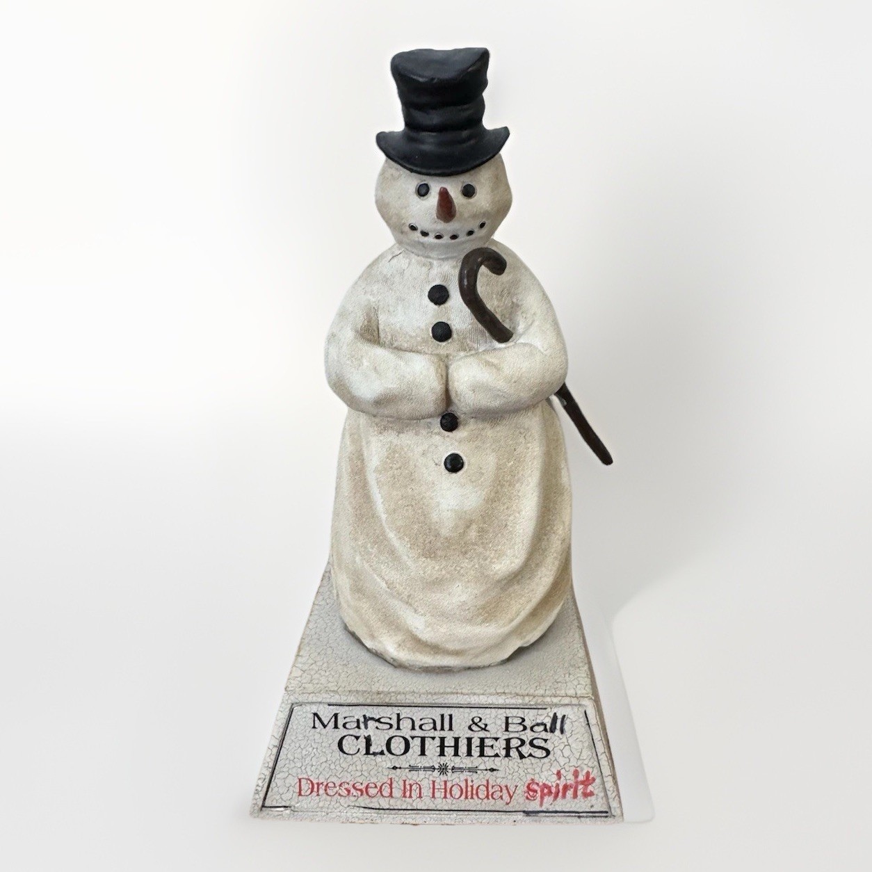 RARE Marshall & Ball Clothiers Advertising Store Display Snowman Historical Item