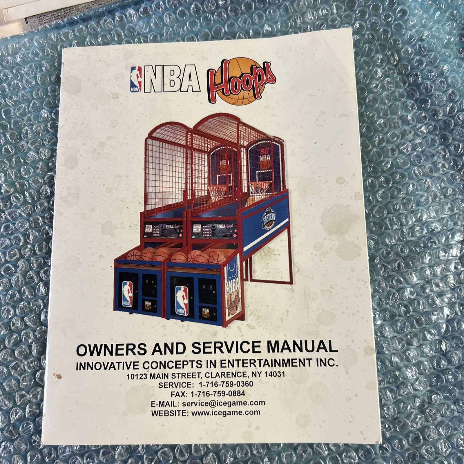 Original Nba Hoops Innovative Concepts In Entertainment arcade Video game manual