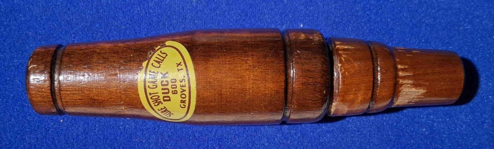 Vintage Sure-Shot Game Calls 600 Deluxe Wooden Duck Hunting Call Groves Texas