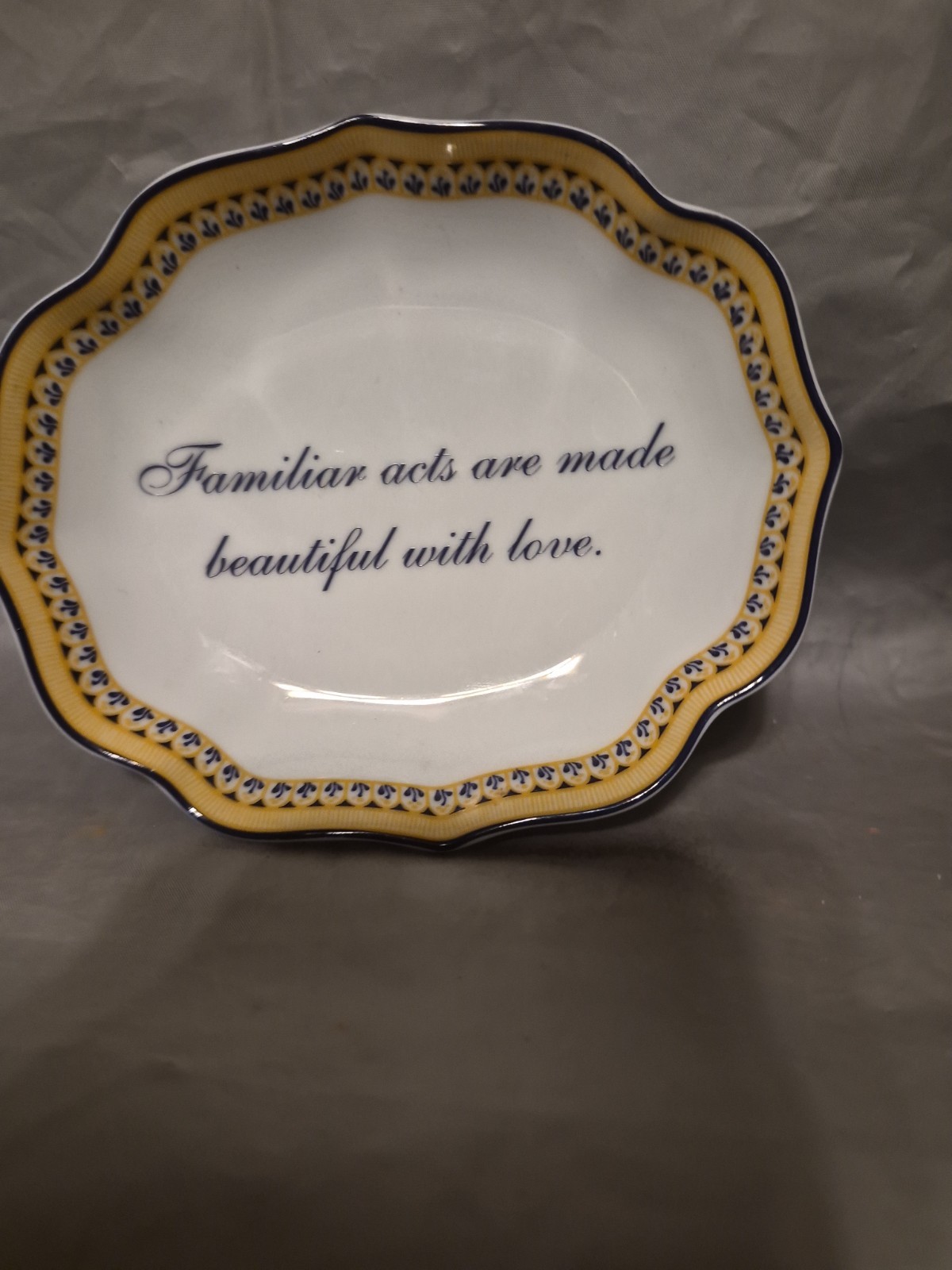 Mottahedeh Porcelain Ring Dish Familiar Acts Are Made Beautiful With Love Preown