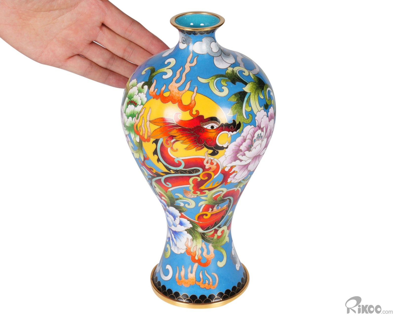 Cloisonné Vase, 9.8\