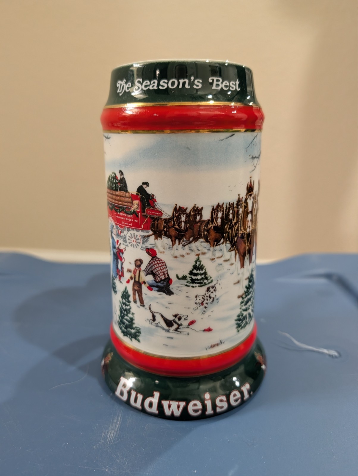 Vintage 1991 Budweiser Holiday Beer Stein \