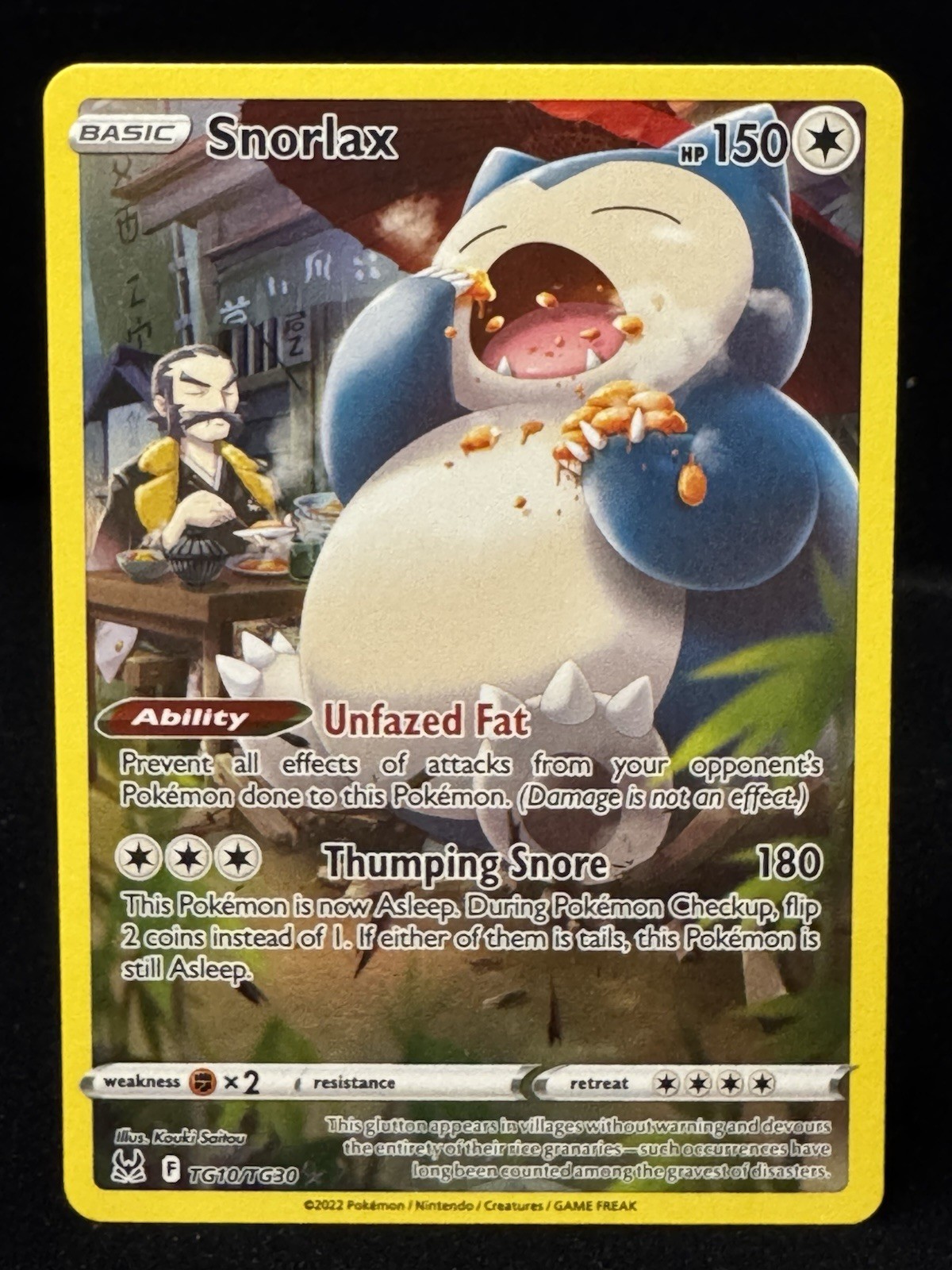 Snorlax Full Art -  TG10/TG30 SWSH Lost Origin Trainer Gallery Holo - 2022