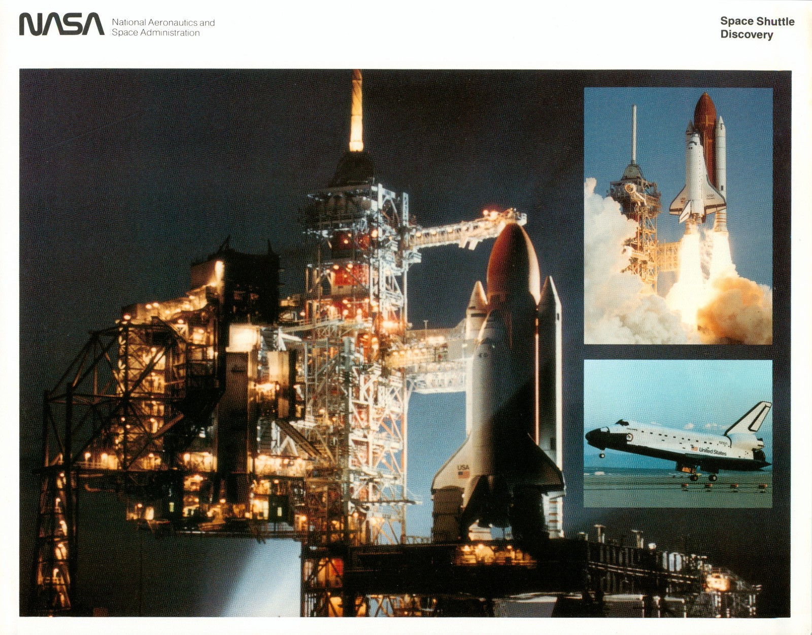 1984 NASA Space Shuttle Discovery 1st Rollout Launch Pad 39A Original Lithograph