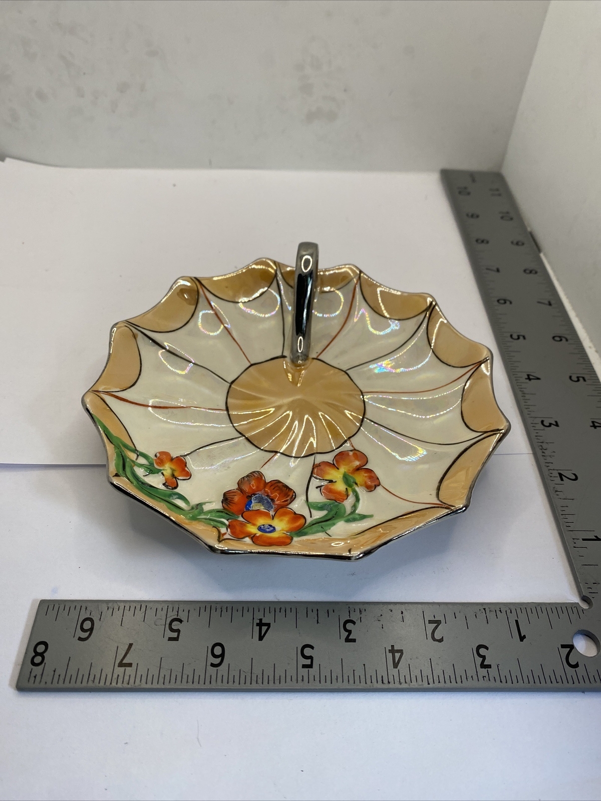 Vintage Japanese Lemon Server Hand Painted Iridescent 5A-1021L Vintage Japanese Lemon Server Hand Painted Iridescent 5A-1021L