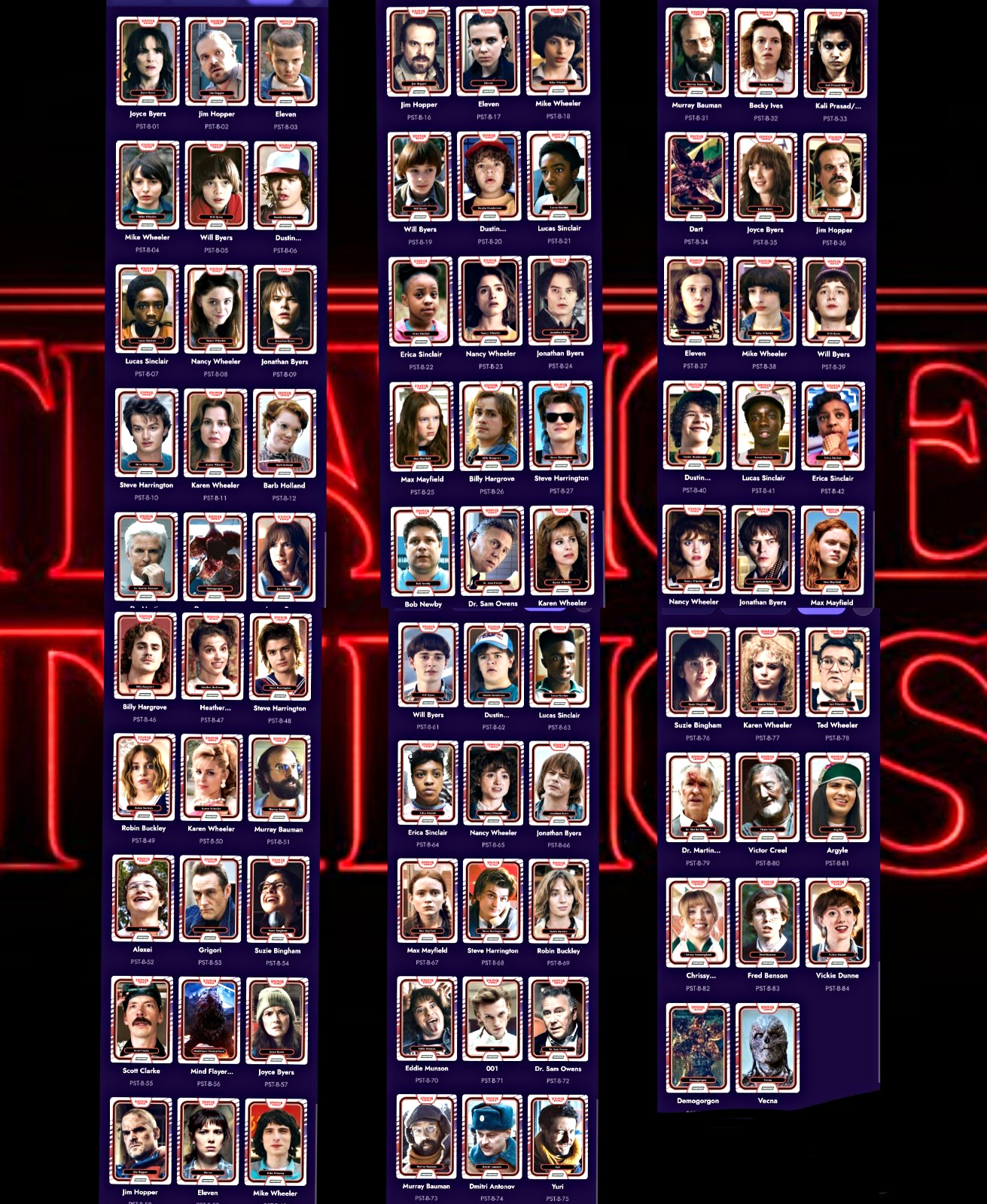 Kakawow Stranger Things '26 Collectors Base Set With Stranger Things binder-Lot
