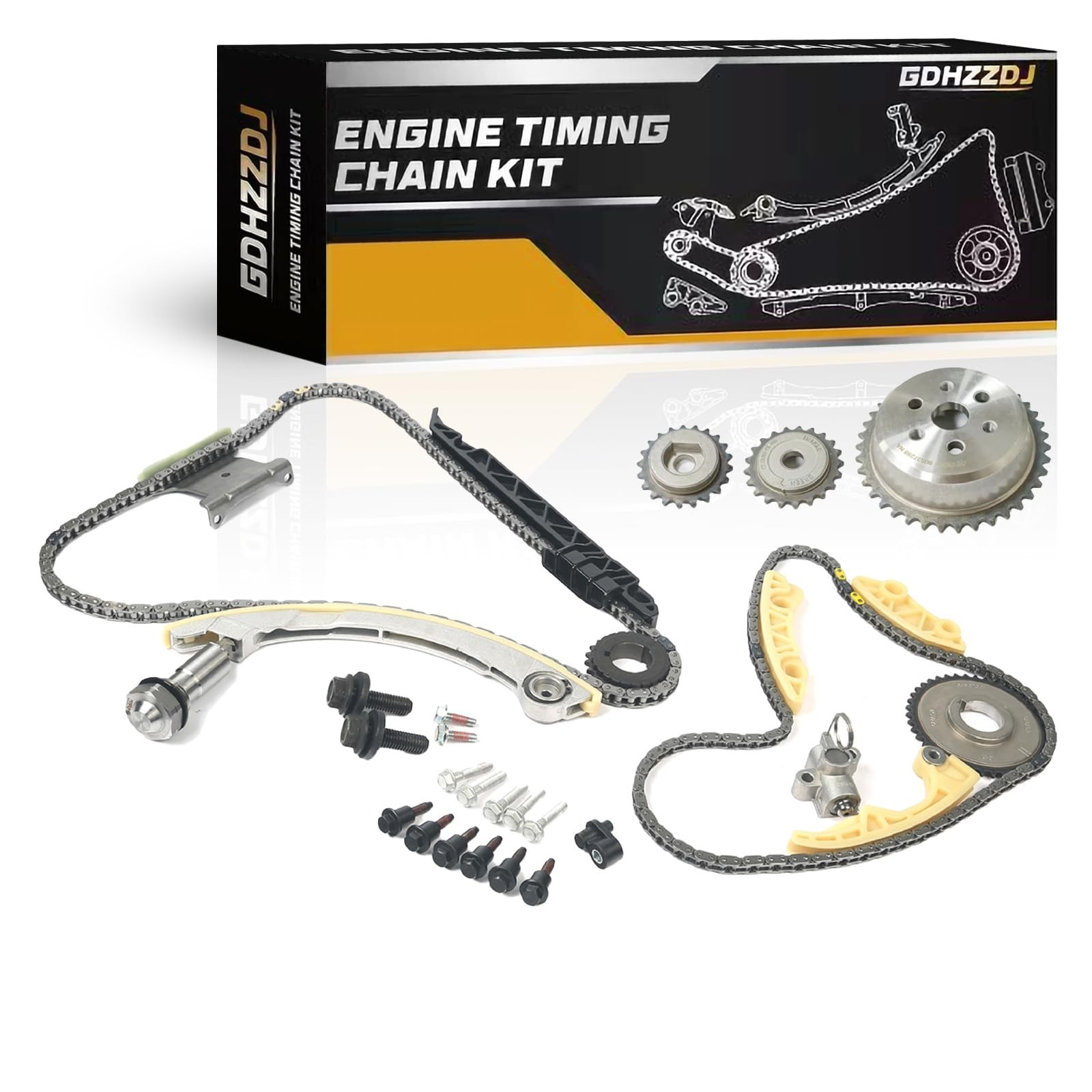 Engine Timing Chain Kit with Sprocket Tensioner & Guide for 2006-2017 Chevy C... Engine Timing Chain Kit with Sprocket Tensioner & Guide for 2006-2017 Chevy C...