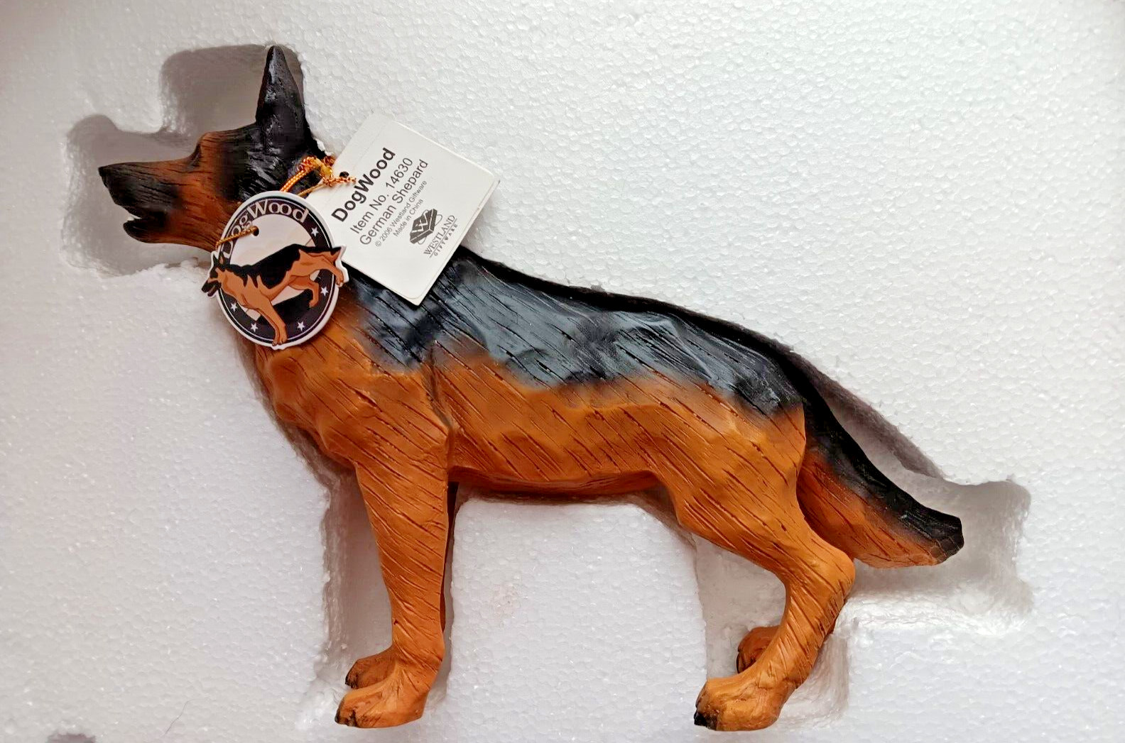 Vintage 2006 Westland Giftware Dogwood German Shepherd Dong # 14630 New W/Tags Vintage 2006 Westland Giftware Dogwood German Shepherd Dong # 14630 New W/Tags